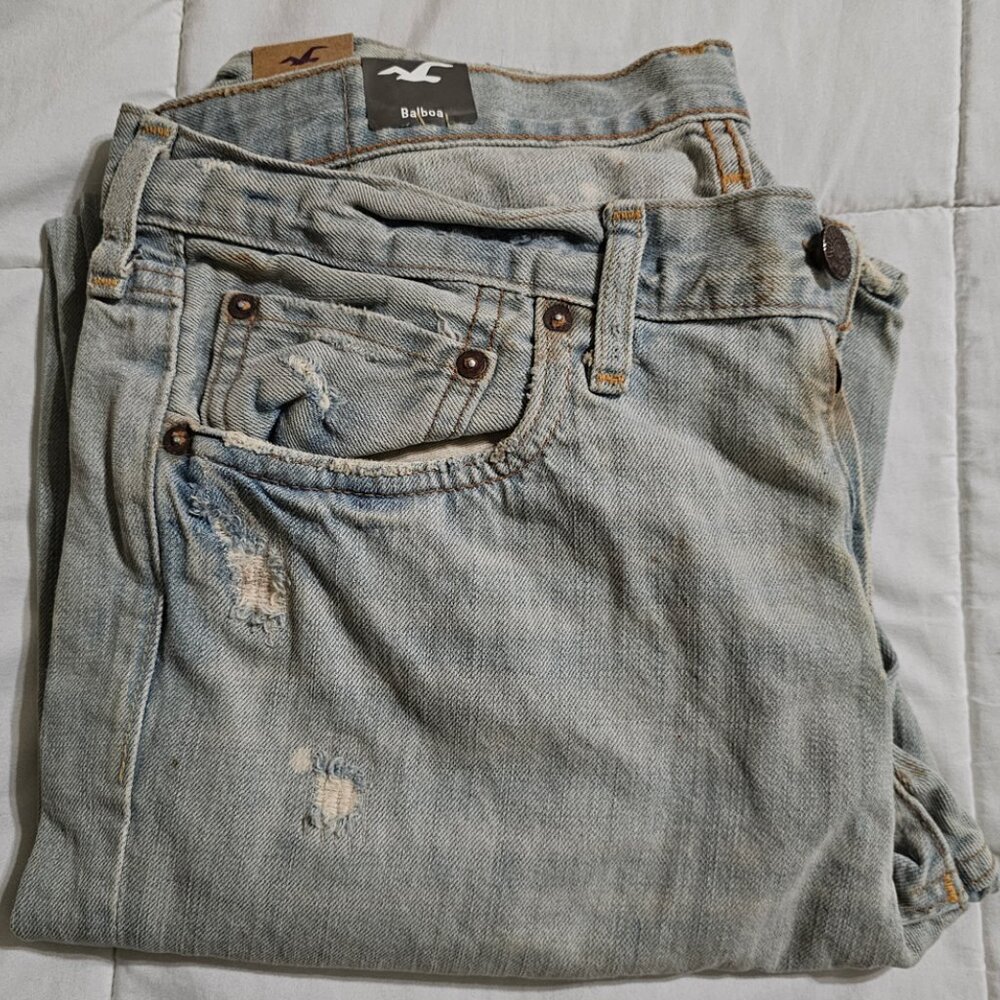 Vintage Hollister Balboa Classic Straight 36x32 MENS Distressed Button-Fly NEW